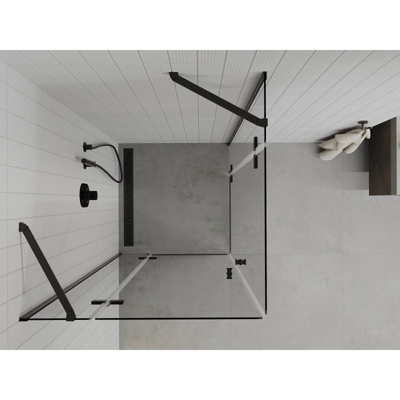 Mexen Roma Duo shower cabin with hinged doors 90 x 90 cm, transparent, black - 854-090-090-70-00-02