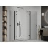 Mexen Roma Duo Duschkabine, schwenkbar 100 x 100 cm, transparent, schwarz - 854-100-100-70-00-02