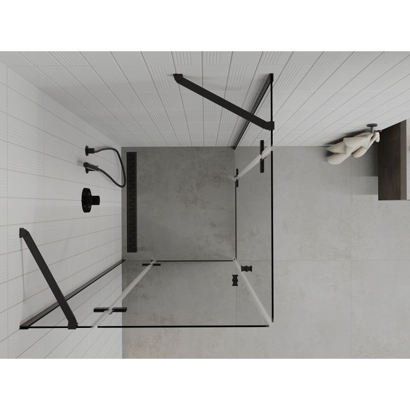 Mexen Roma Duo cabine de douche pivotante 100 x 100 cm, transparent, noir - 854-100-100-70-00-02