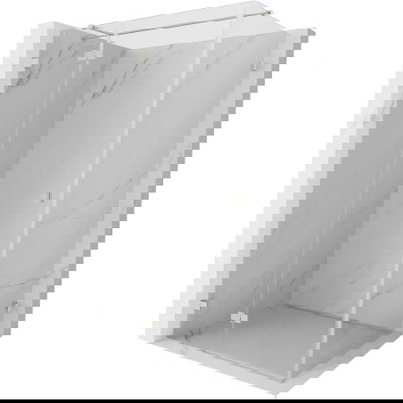 Mexen Lunar T pregibna levi tuš kabina 115 x 80 cm, prosojna, brušen nikel - 834T-115-080-97-00-L