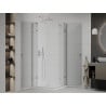 Mexen Roma Duo kabina prysznicowa uchylna 80 x 80 cm, transparent, chrom + brodzik Flat - 854-080-080-01-02-4010
