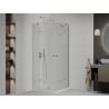 Mexen Roma Duo kabina prysznicowa uchylna 80 x 80 cm, transparent, chrom + brodzik Flat - 854-080-080-01-02-4010