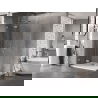 Mexen Lunar T Duschkabine Schwenktür links 140 x 100 cm, transparent, gebürsteter Nickel - 834T-140-100-97-00-L