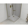Mexen Roma Duo douchecabine draaibaar 80 x 80 cm, transparant, goud + Flat douchebak - 854-080-080-50-02-4010G