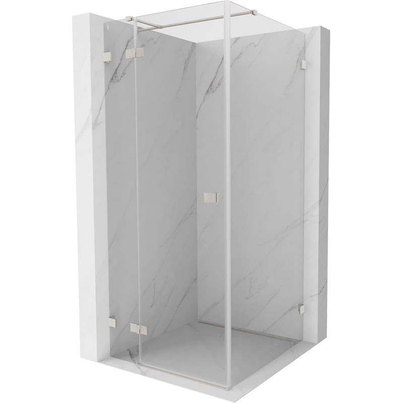 Mexen Lunar T kabina prysznicowa uchylna lewa 120 x 120 cm, transparent, nikiel szczotkowany - 834T-120-120-97-00-L