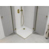 Mexen Roma Duo cabine de douche pivotante 90 x 90 cm, transparent, or + receveur plat - 854-090-090-50-02-4010G
