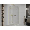 Mexen Roma Duo cabine de douche pivotante 90 x 90 cm, transparent, or + receveur plat - 854-090-090-50-02-4010G