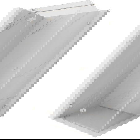 Mexen Lunar T douchecabine scharnierend links 140 x 120 cm, transparant, geborsteld nikkel - 834T-140-120-97-00-L