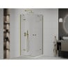 Mexen Roma Duo Duschkabine Schwingtür 100 x 100 cm, transparent, gold + Duschtasse Flat - 854-100-100-50-02-4010G