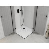 Mexen Roma Duo draaideur douchecabine 90 x 90 cm, transparant, zwart + vlakke douchebak - 854-090-090-70-02-4010B