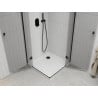 Mexen Roma Duo 100 x 100 cm Hinged Shower Enclosure, Transparent, Black + Flat Tray - 854-100-100-70-02-4010B