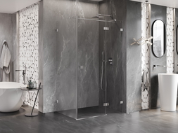 Mexen Lunar T cabine de douche pivotante droite 120 x 110 cm, transparent, chrome - 834T-120-110-01-00-P