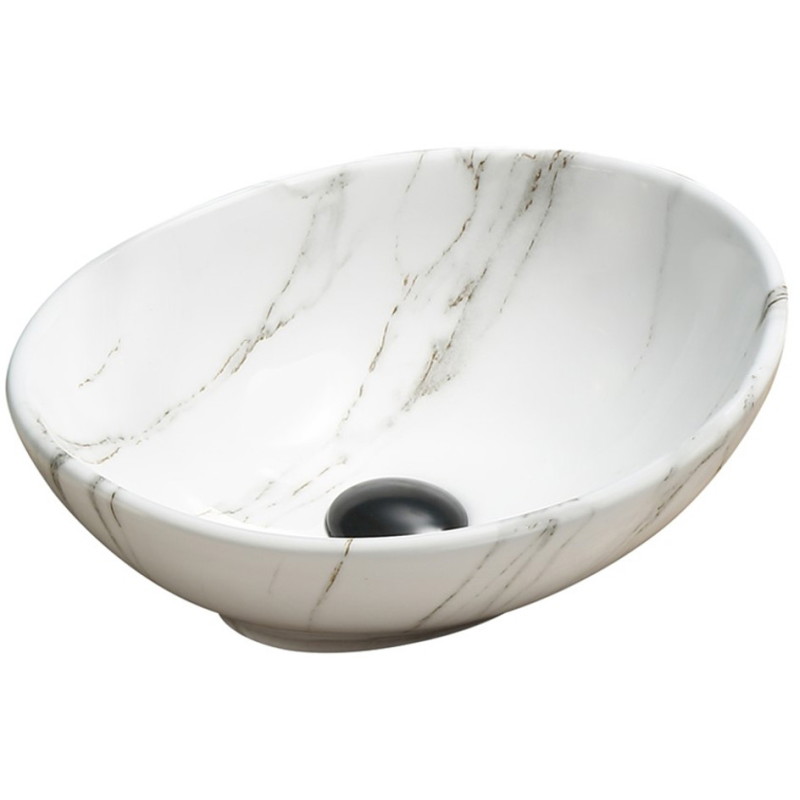 Mexen Elza above-counter sink 40 x 33 cm, white stone - 21014091