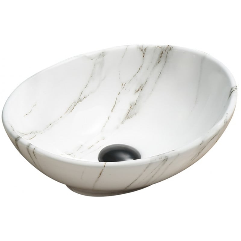 Mexen Elza lavabo da appoggio 40 x 33 cm, bianco pietra - 21014091