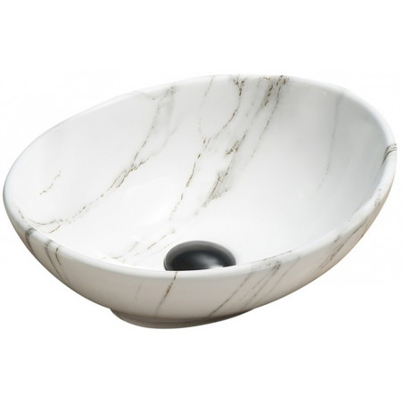 Mexen Elza above-counter sink 40 x 33 cm, white stone - 21014091