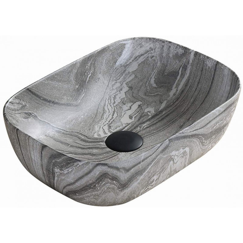 Mexen Rita countertop washbasin 45 x 32 cm, grey stone - 21084593