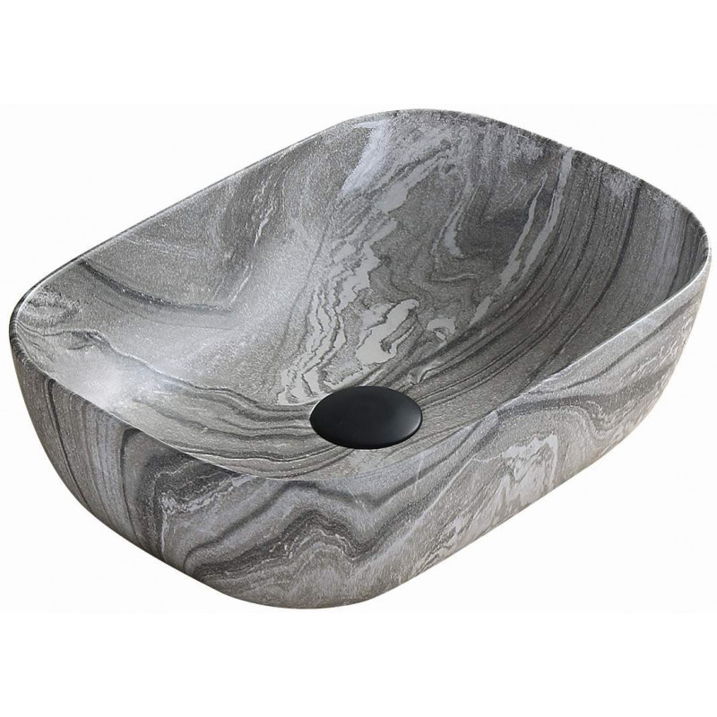 Mexen Rita opbouw waskom 45 x 32 cm, grijze steen - 21084593