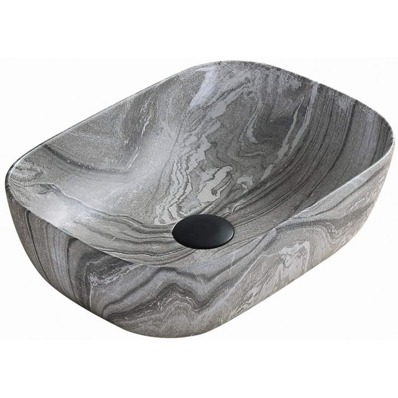 Mexen Rita opzetwastafel 45 x 32 cm, grijze steen - 21084593