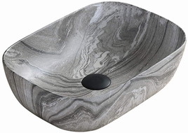 Mexen Rita Aufsatzwaschbecken 45 x 32 cm, grauer Stein - 21084593