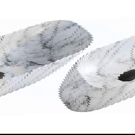 Mexen Rita Iwwerflächmontéiert Spull 45 x 32 cm, wäisse Steen - 21084591