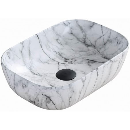 Mexen Rita lavabo posé 45 x 32 cm, pierre blanche - 21084591