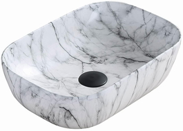 Mexen Rita lavabo posé 45 x 32 cm, pierre blanche - 21084591