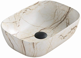Mexen Rita Aufsatzwaschbecken 45 x 32 cm, beiger Stein - 21084592