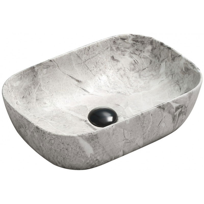 Mexen Rita lavabo da appoggio 45 x 32 cm, pietra grigia - 21084598