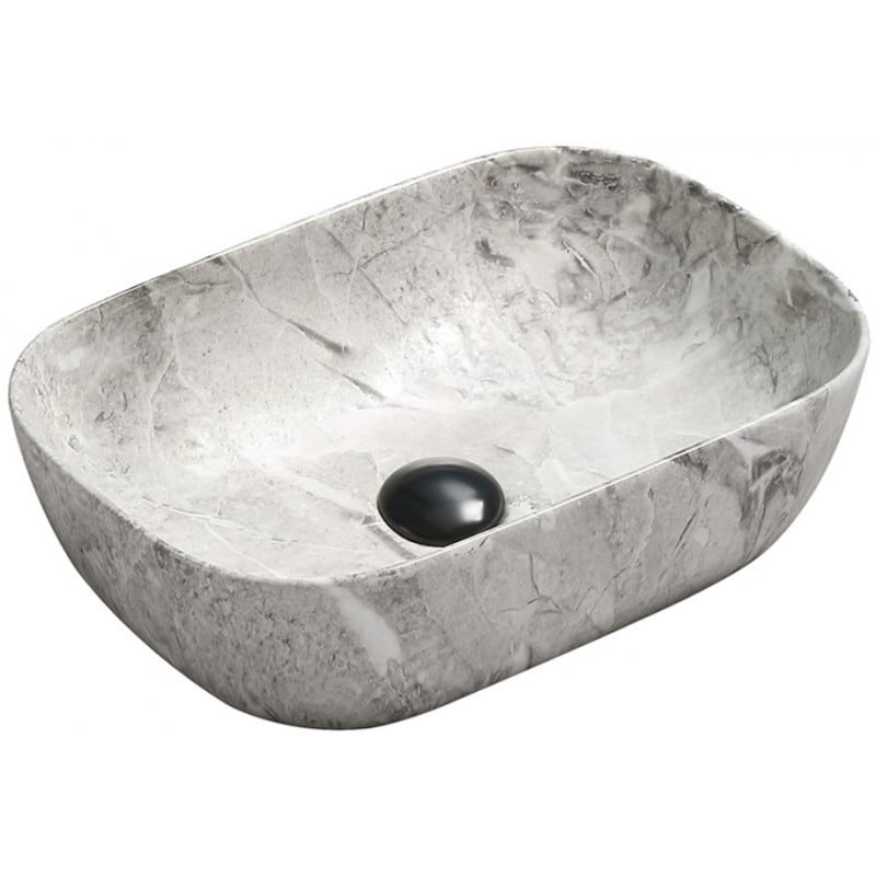 Mexen Rita lavabo sobre encimera 45 x 32 cm, piedra gris - 21084598