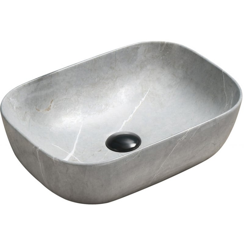 Mexen Rita lavabo sobre encimera 45 x 32 cm, piedra gris - 21084596