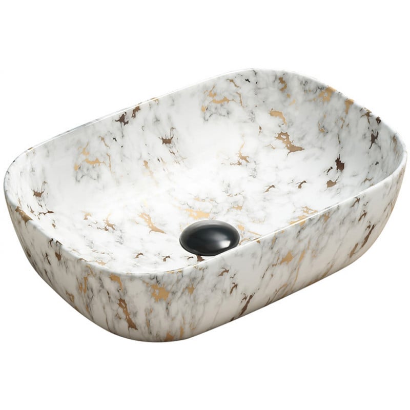 Mexen Rita countertop basin 45 x 32 cm, white stone - 21084595