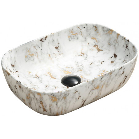 Mexen Rita opbouw wastafel 45 x 32 cm, witte steen - 21084595