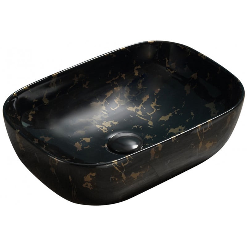 Mexen Rita opbouw waskom 45 x 32 cm, zwarte steen - 21084594