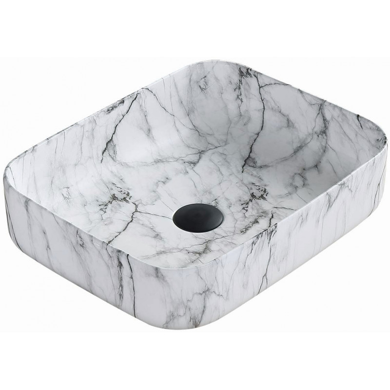 Mexen Carla opbouwwastafel 50 x 39 cm, witte steen - 21555093