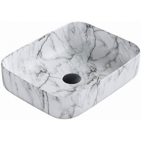Mexen Carla opbouwwastafel 50 x 39 cm, witte steen - 21555093