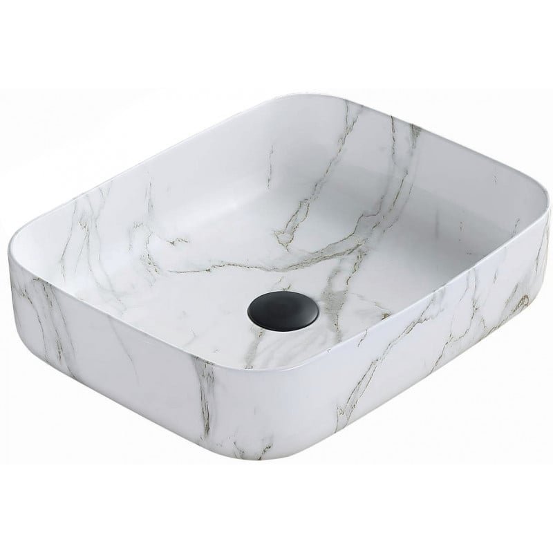 Mexen Carla lavabo de comptoir 50 x 39 cm, pierre blanche - 21555092