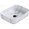 Mexen Carla tafelblad wastafel 50 x 39 cm, wit steen - 21555092