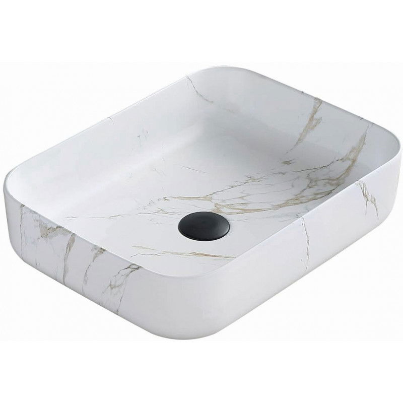 Mexen Carla opzetwastafel 50 x 39 cm, wit steen - 21555091