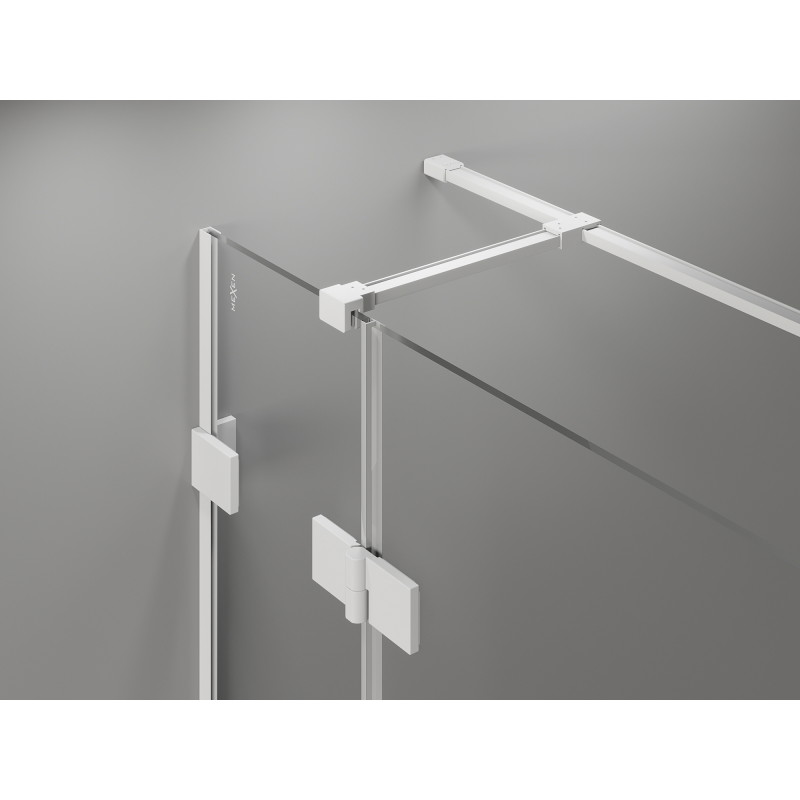 Mexen Lunar T desna sklopiva tuš kabina 115 x 80 cm, prozirna, bijela - 834T-115-080-20-00-P