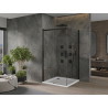 Mexen Omega sliding shower cabin 100 x 100 cm, transparent, black + Flat shower tray, white - 825-100-100-70-00-4010B