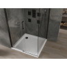 Mexen Omega sliding shower cabin 100 x 100 cm, transparent, black + Flat shower tray, white - 825-100-100-70-00-4010B