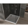 Mexen Omega verschiebbare Duschkabine 100 x 100 cm, Graphit, Chrom + Flat-Duschwanne, weiß - 825-100-100-01-40-4010