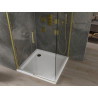 Mexen Omega Schiebedusche 100 x 100 cm, transparent, gold + Flat-Duschwanne - 825-100-100-50-00-4010