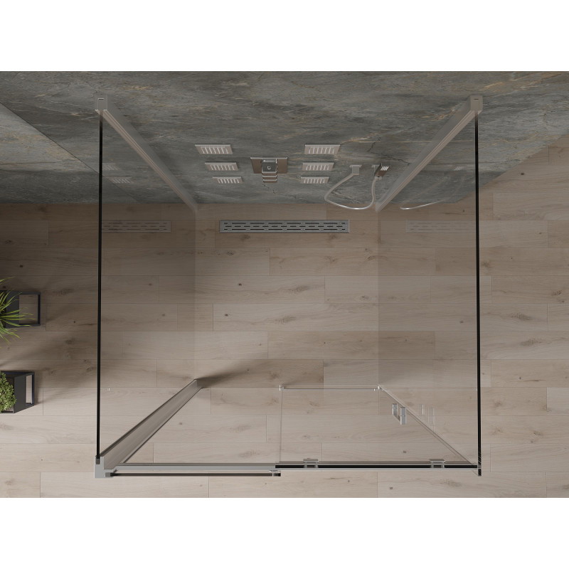 Mexen Omega-3S tuš kabina s 3 stenami, drsna 100 x 100 cm, prosojna, krom - 825-100-100-01-00-3S