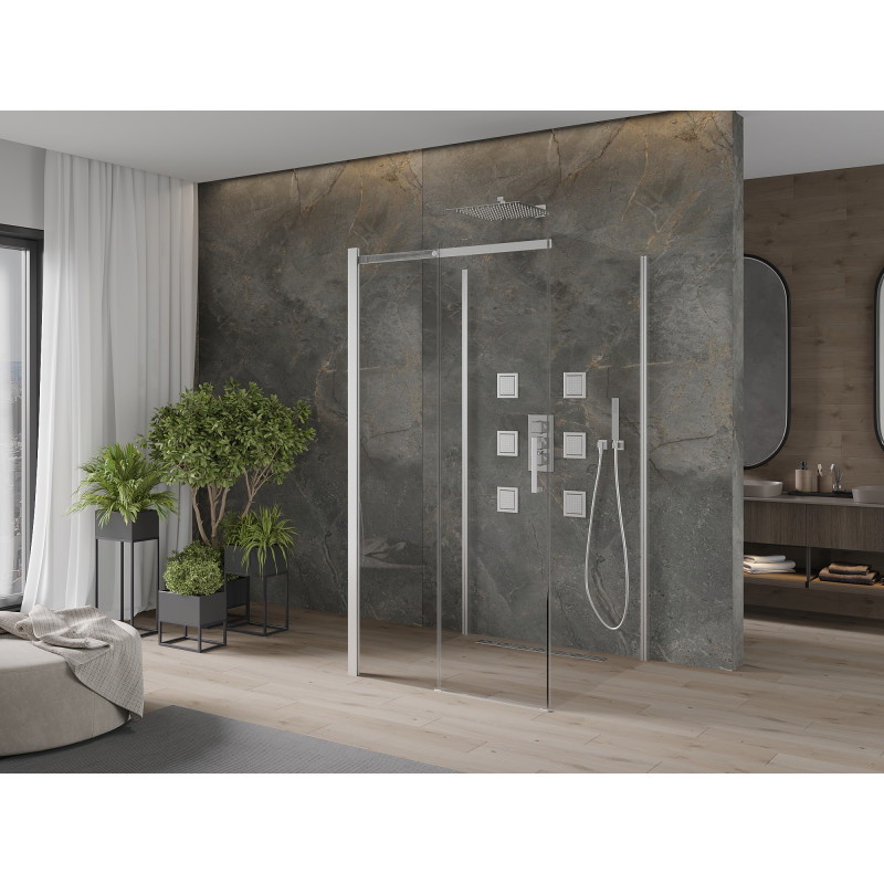 Mexen Omega-3S kabina prysznicowa 3-ścienna, rozsuwana 100 x 100 cm, transparent, chrom - 825-100-100-01-00-3S