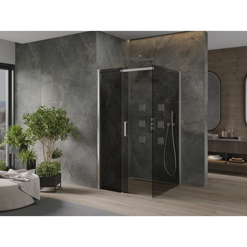Mexen Omega kabina prysznicowa rozsuwana 100 x 100 cm, grafit, chrom - 825-100-100-01-40