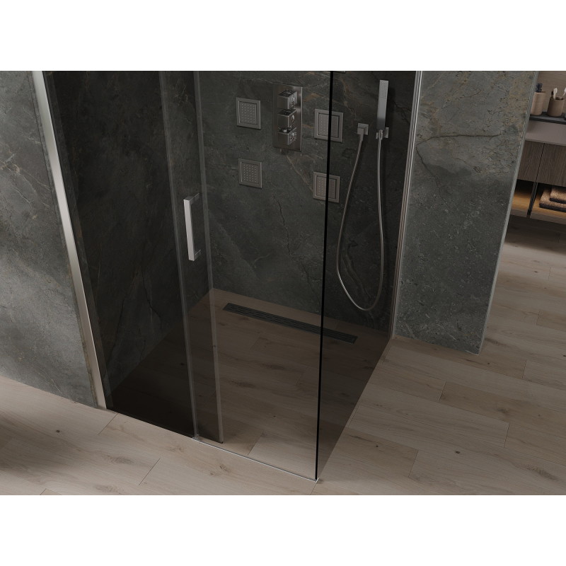 Mexen Omega klizni tuš kabinet 100 x 100 cm, grafit, krom - 825-100-100-01-40