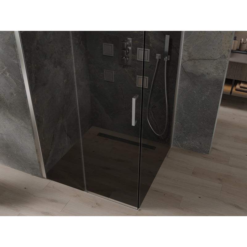 Mexen Omega cabine de duche deslizante 100 x 100 cm, grafite, cromado - 825-100-100-01-40