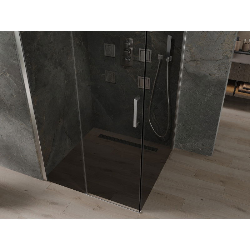 Mexen Omega verschiebbar Duschkabine 100 x 100 cm, Grafit, Chrom - 825-100-100-01-40