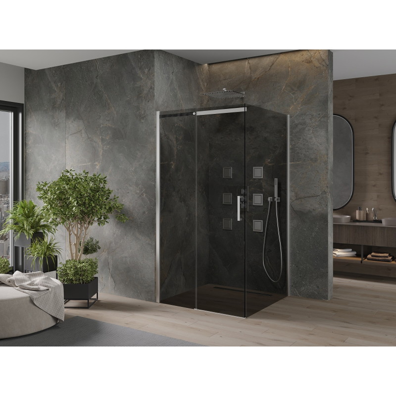 Mexen Omega klizni tuš kabinet 100 x 100 cm, grafit, krom - 825-100-100-01-40